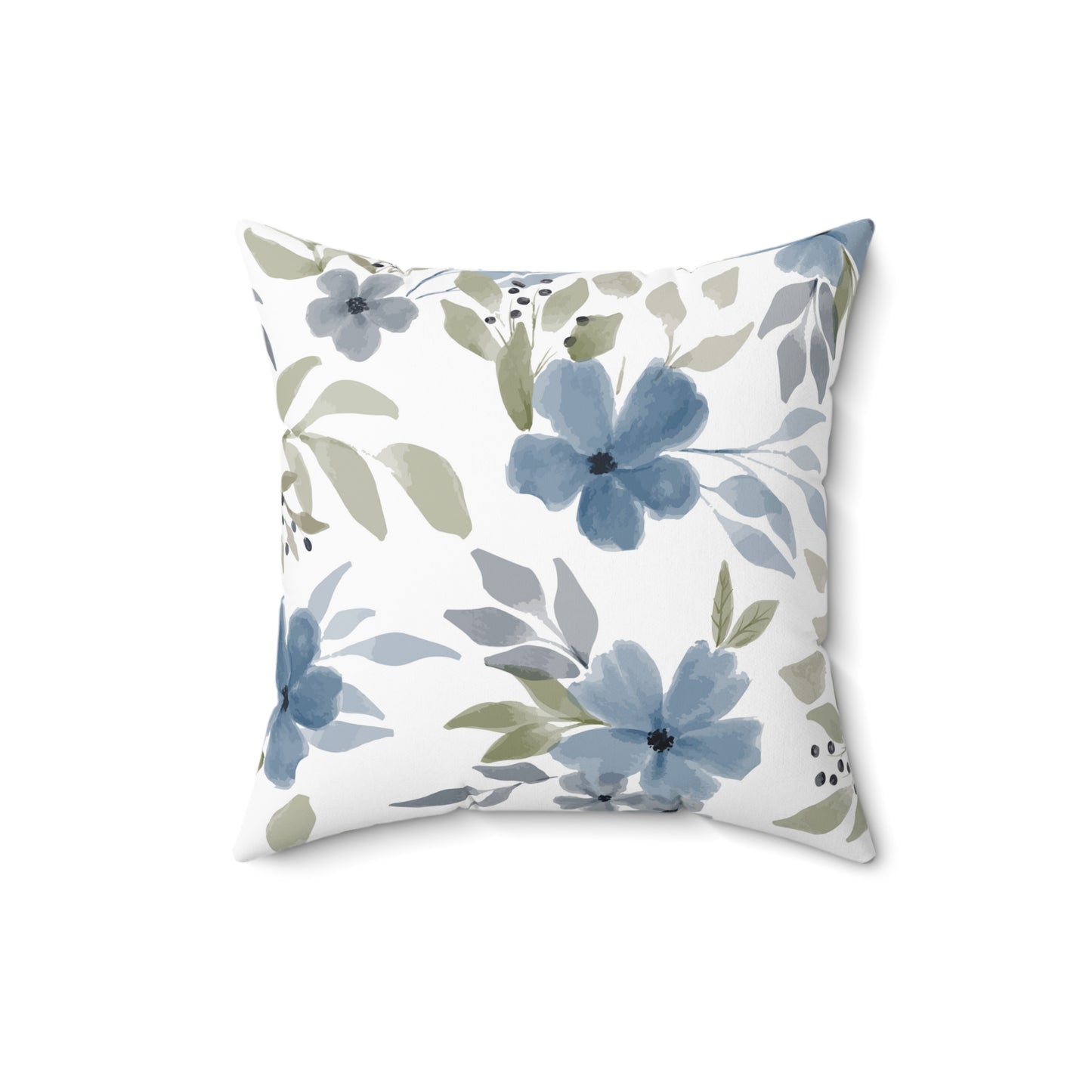 Blue Flowers Bunch Throw Pillow