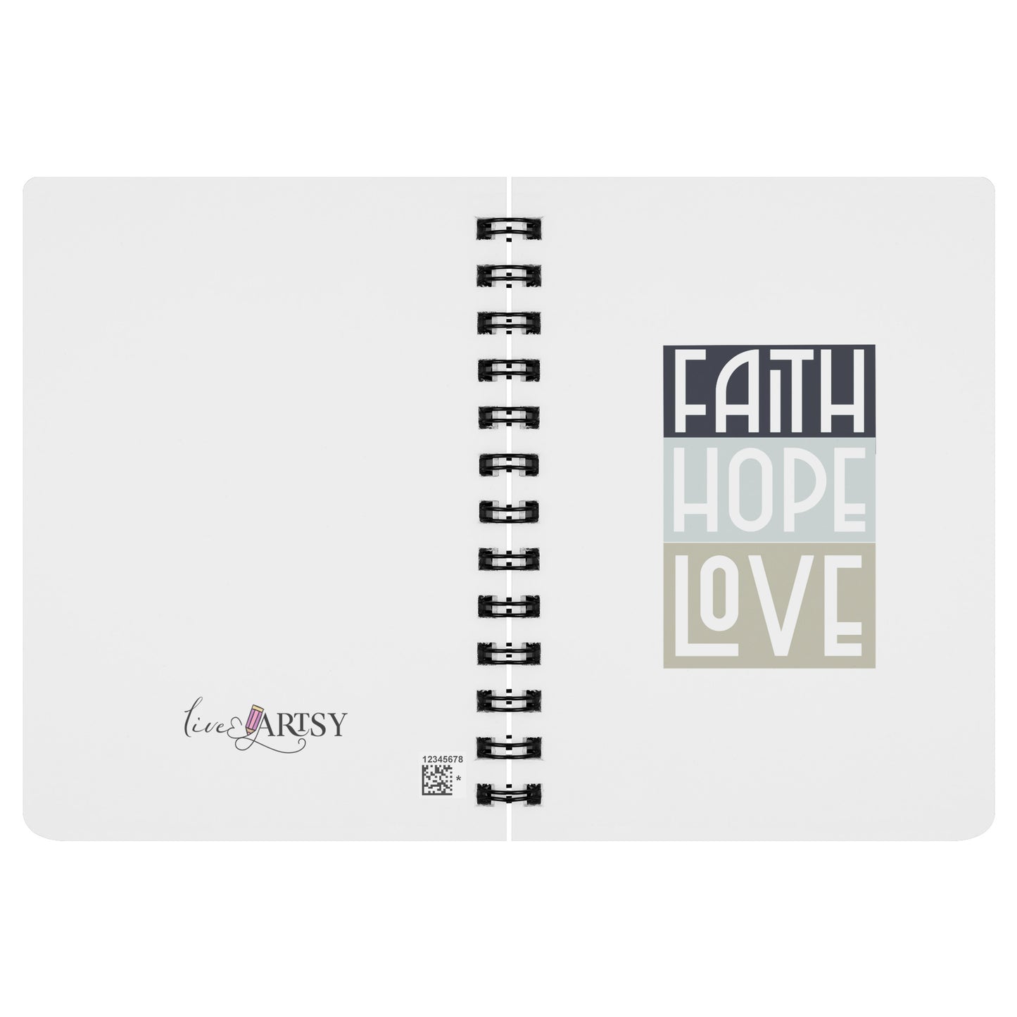 Faith Hope Love Spiral Journal Notebook