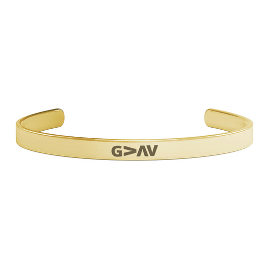 God is Greater Than Our Highs and Lows Cuff Bracelet