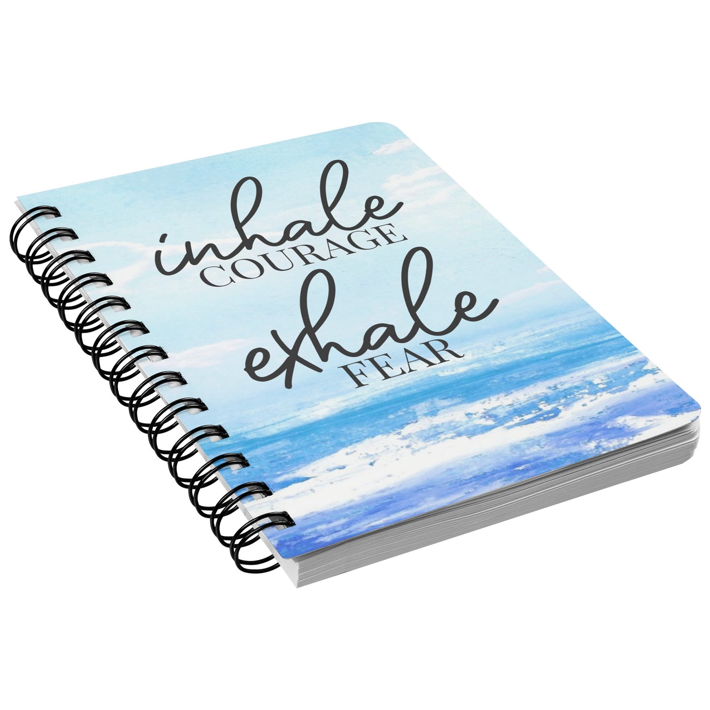 Inhale Courage Exhale Fear Spiral Journal Notebook