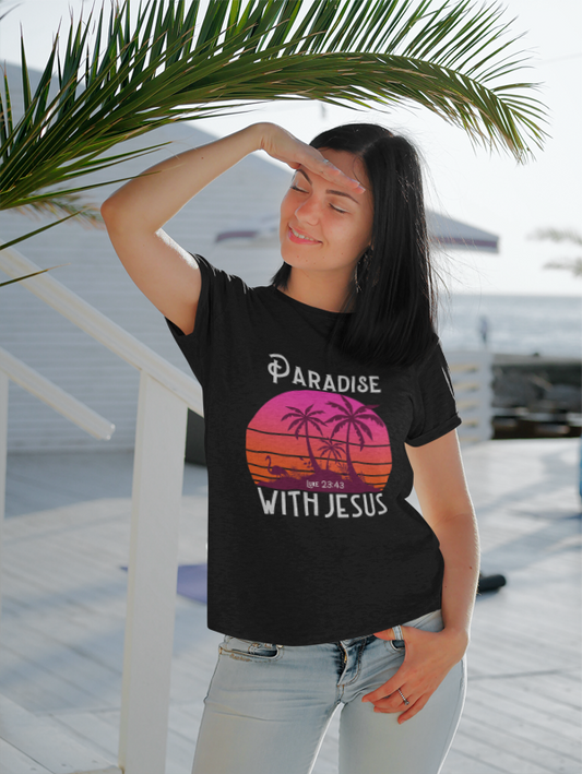 Paradise With Jesus Unisex Heavy Cotton T-Shirt Print