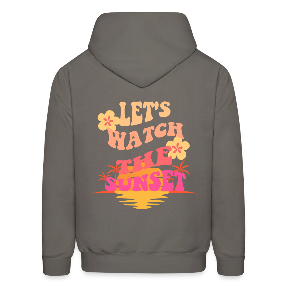 Let's Watch The Sunset Pullover Hoodie - asphalt gray