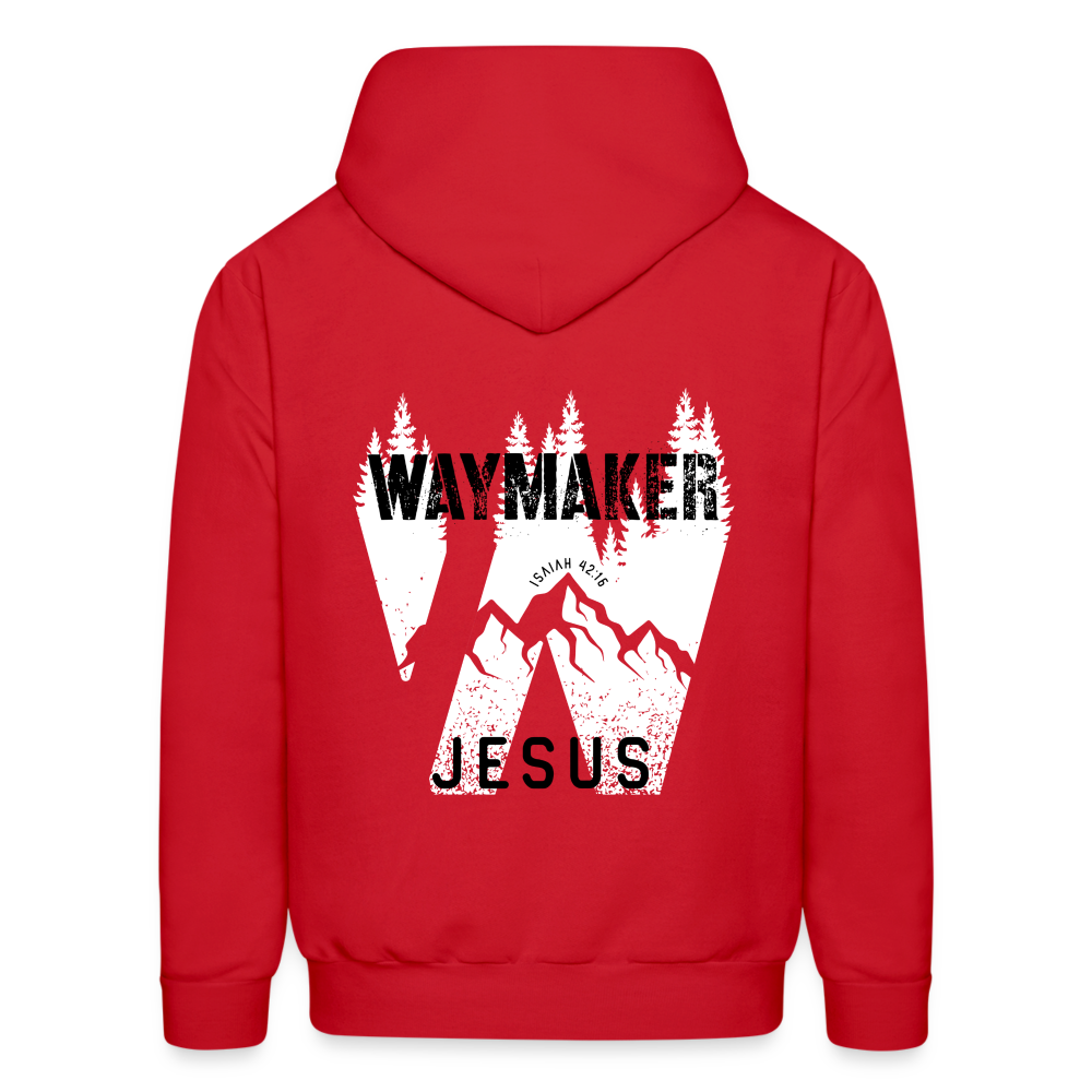Waymaker Jesus Graphic Letter Print Pullover Hoodie - red