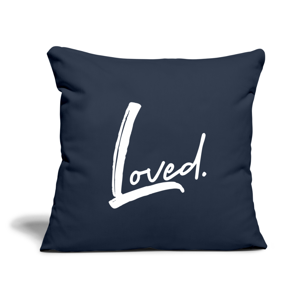 Loved Throw Pillow Cover 18” x 18” - navy