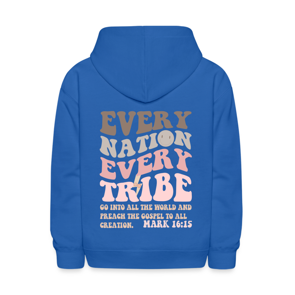 Every Nation Every Tribe Kids Pullover Hoodie - royal blue