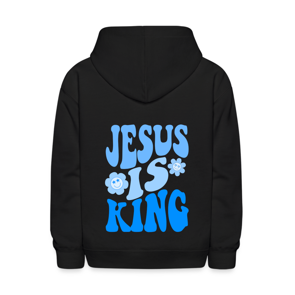 Jesus Is King Kids Pullover Hoodie - black