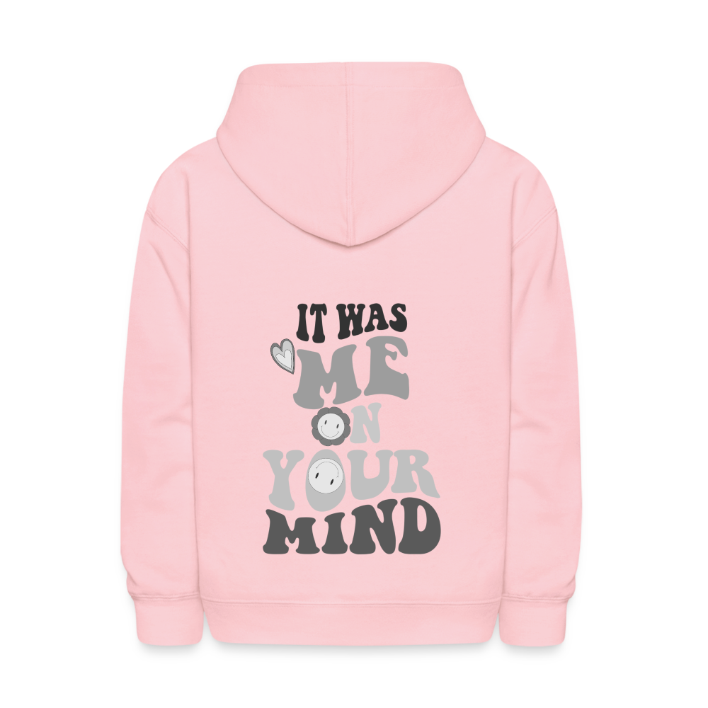 It Was Me On Your Mind Kids Pullover Hoodie - pink