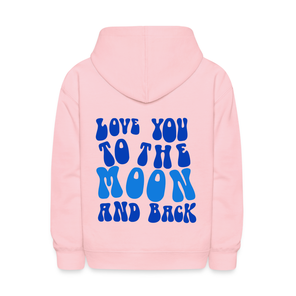 Love You to The Moon and Back Kids Pullover Hoodie - pink