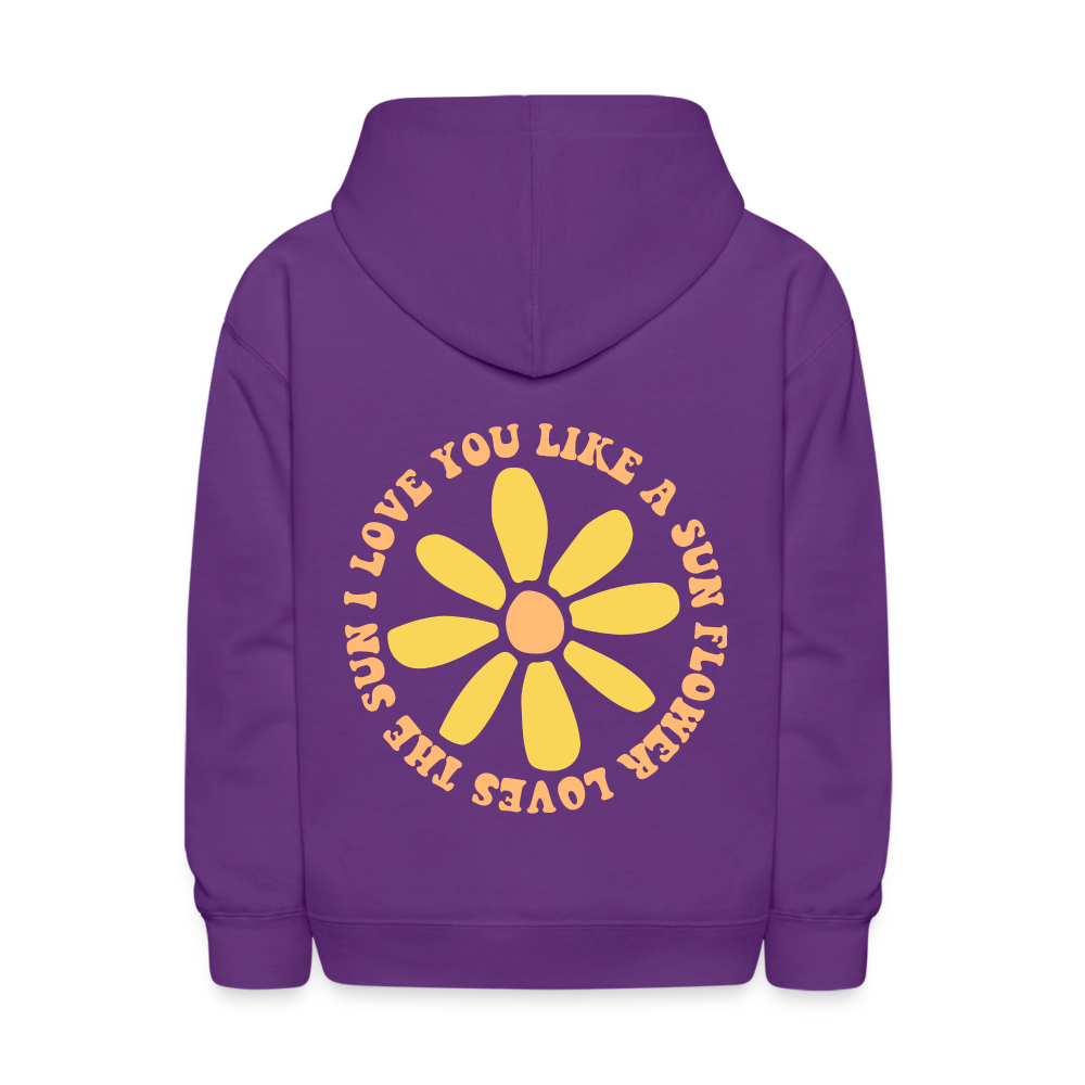 I Love You Like a Sunflower Loves The Sun Kids Pullover Hoodie - purple