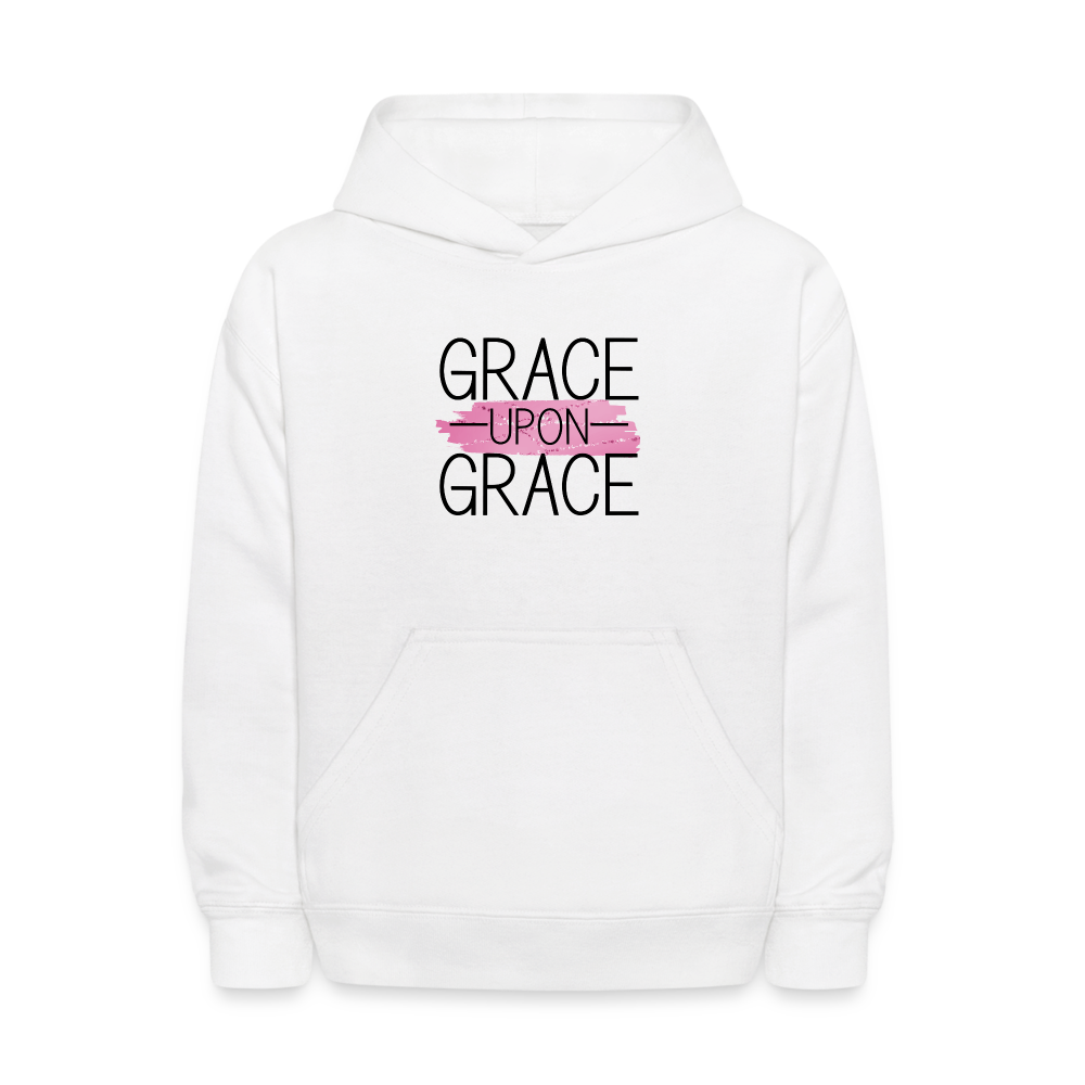 Grace Upon Grace Kids Youth Pullover Hoodie Print - white