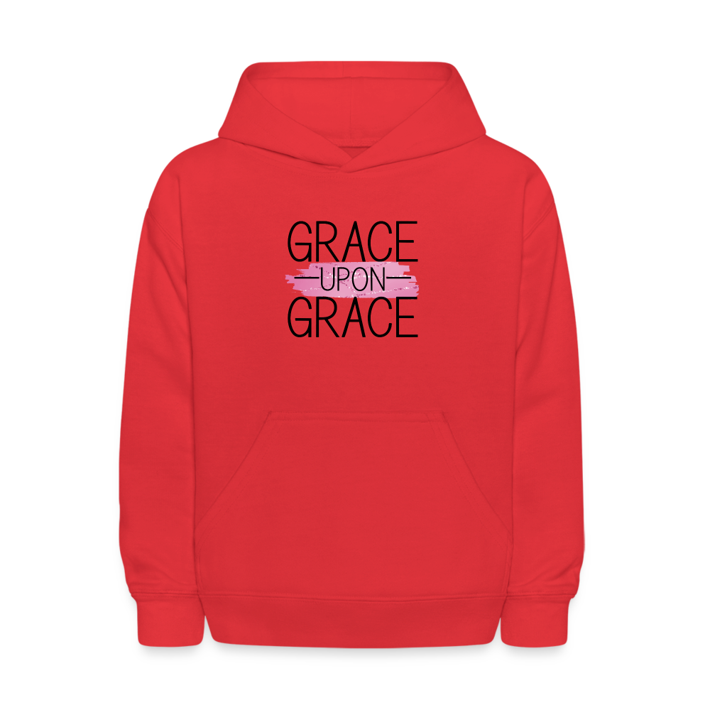 Grace Upon Grace Kids Youth Pullover Hoodie Print - red