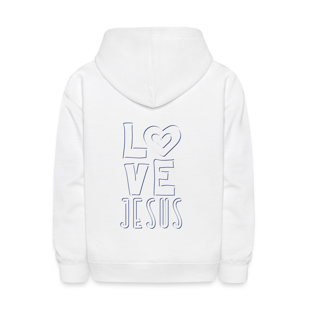 Love Jesus Kids Pullover Hoodie Print - white