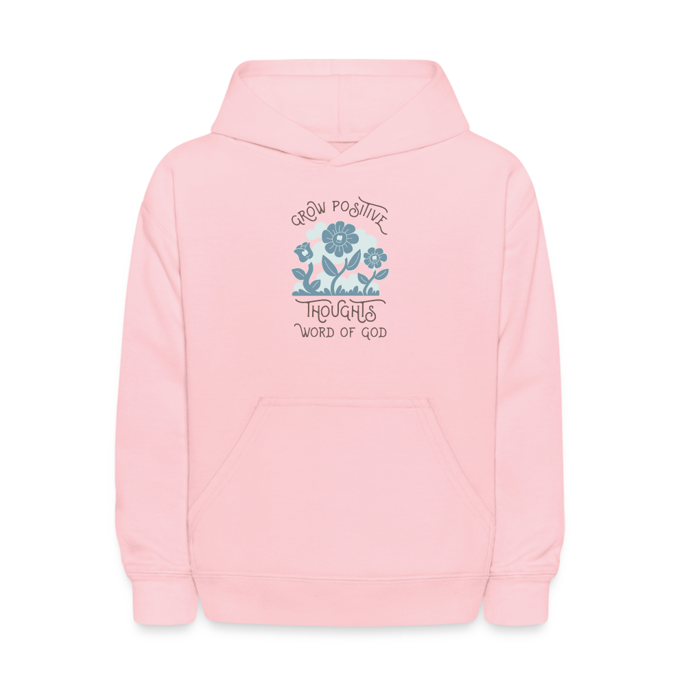 Grow Positive Thoughts Pullover Hoodie Print - pink