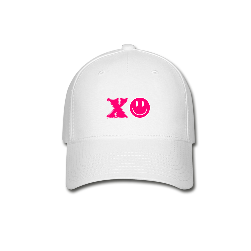 XO Pink Smiles Baseball Cap - white