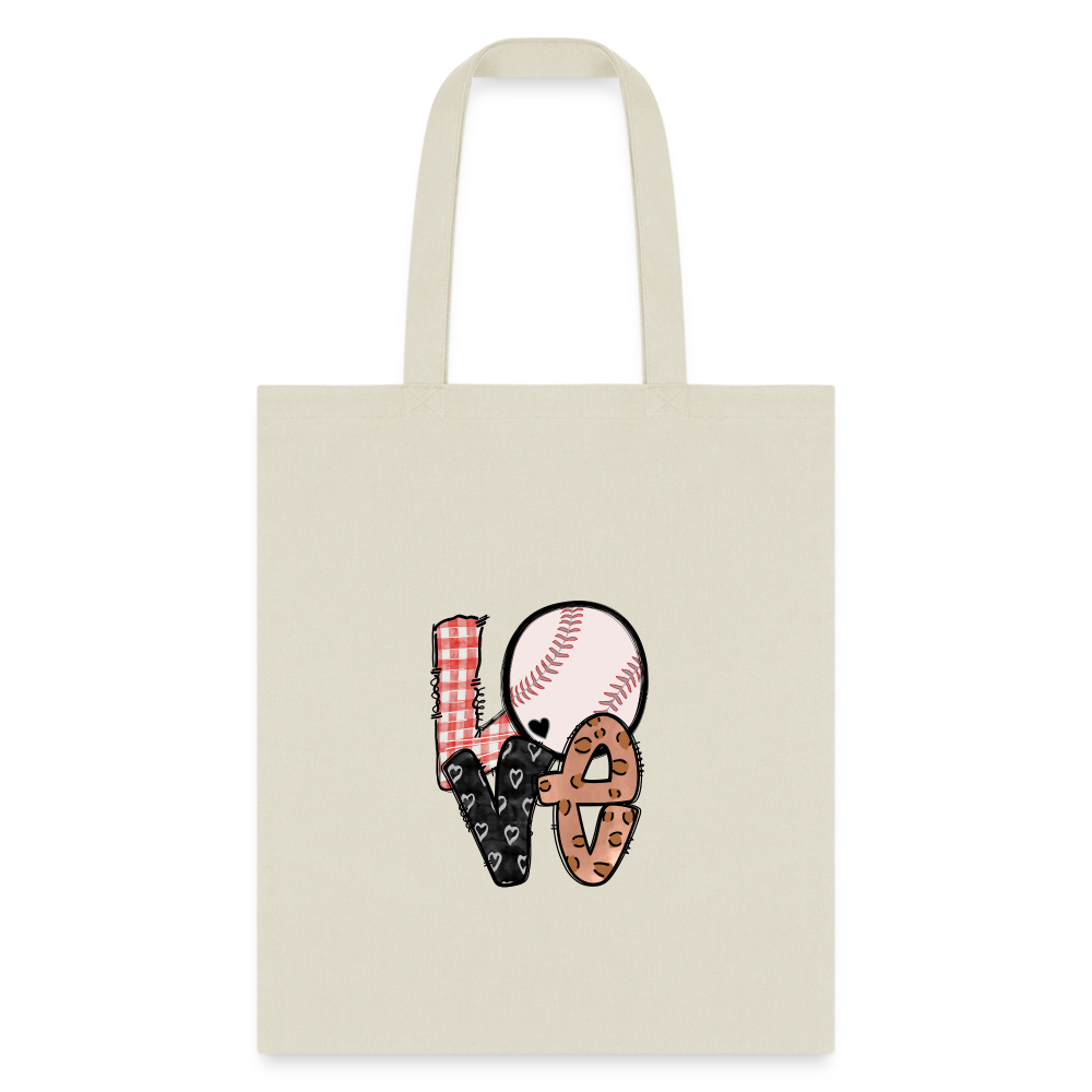 LOVE Baseball /graphic Design Tote Bag - natural
