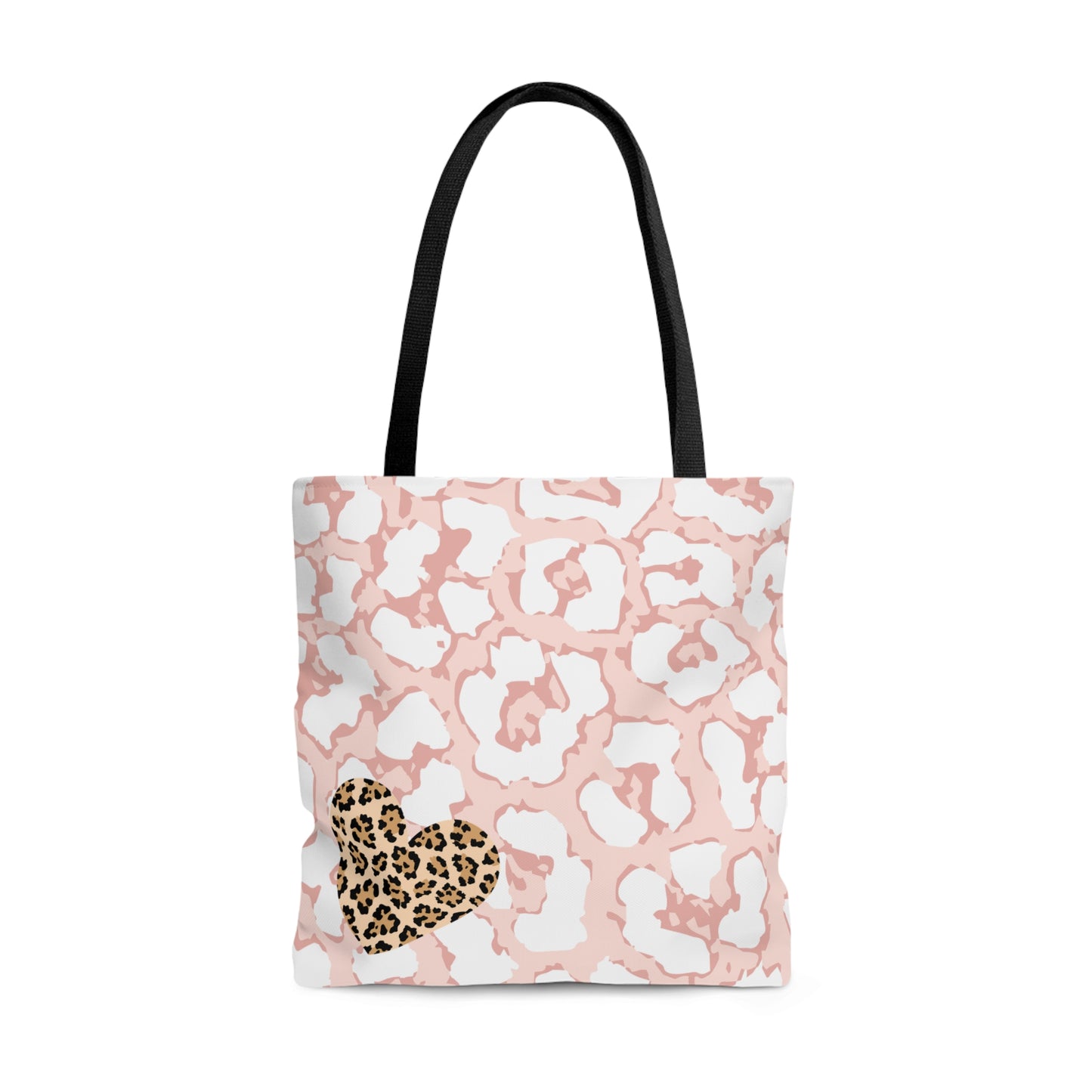 Cheetah Print Pink Love Large Tote Bag Design