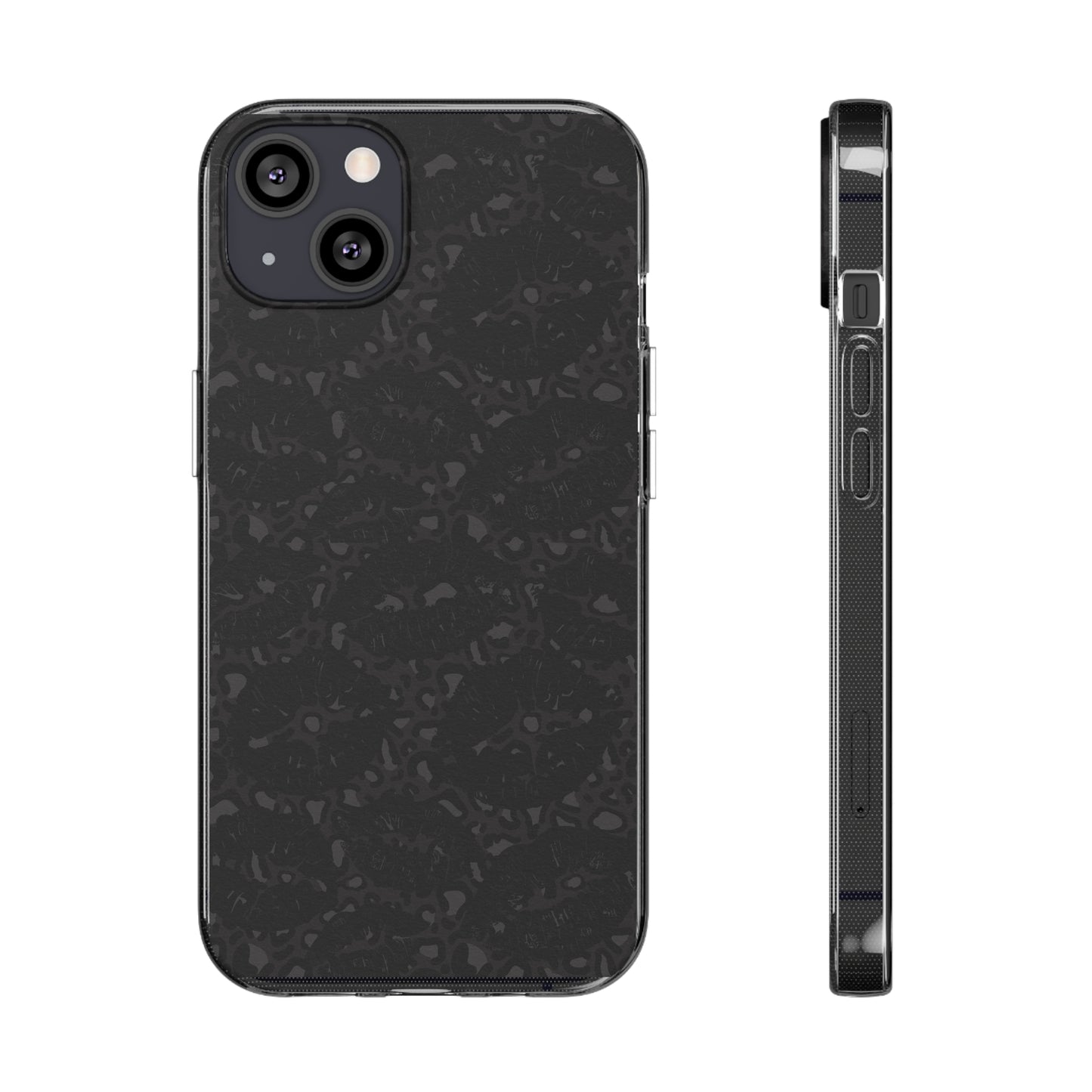 Leopard Lips Clear Silicone Phone Case