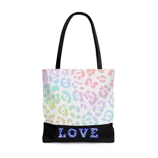Love Life Pink Cheetah Print Tote Bag Design
