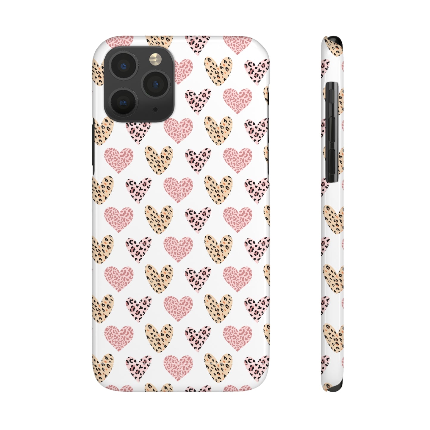 Cheetah Hearts Graphic Art Slim Phone Case