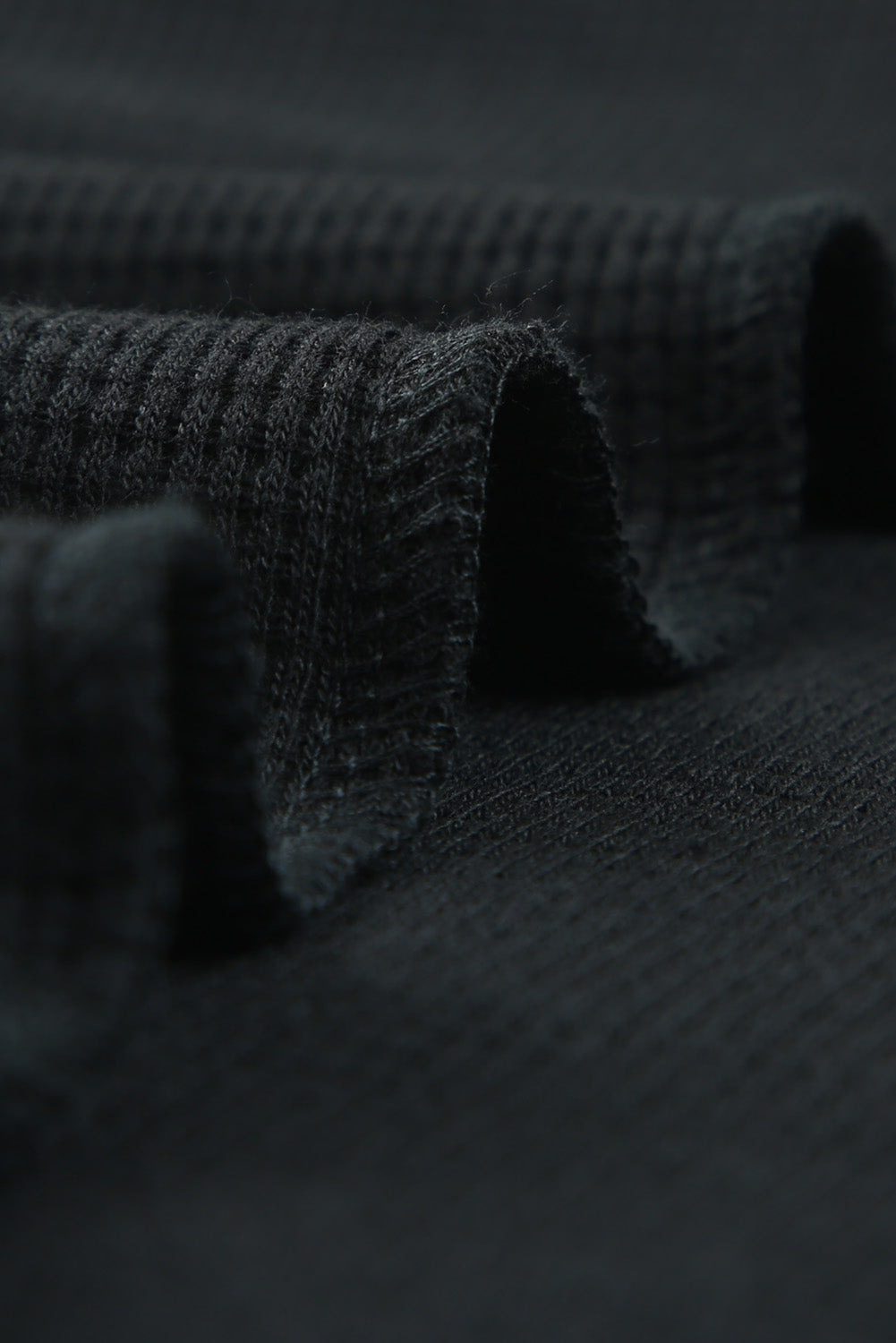Black Ribbed Zipper Sweatshirt & High Waist Shorts Set