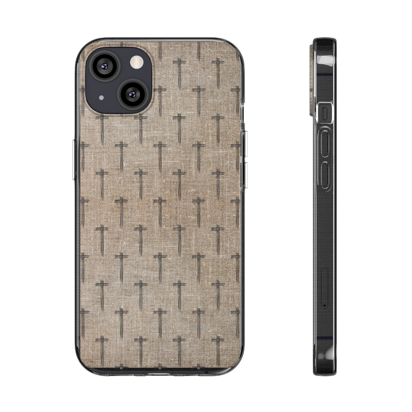 Christian Cross Pattern Clear Silicone Phone Case