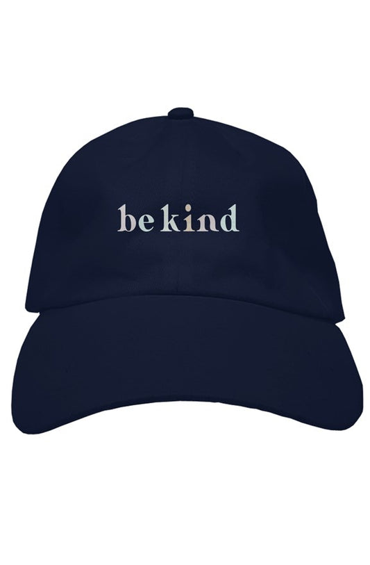 be kind embroidered navy blue dad hat