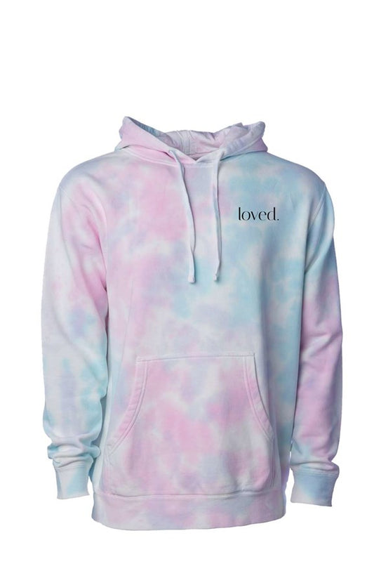 loved. Embroidered Design Tie Dye Cotton Candy Hoo