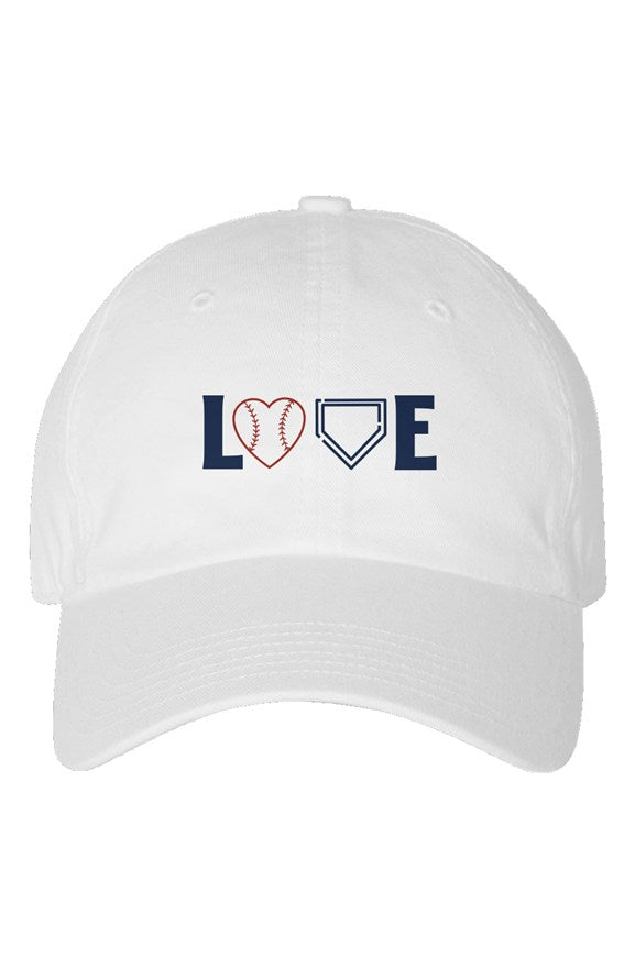 LOVE Base/Softball Embroidery Design Youth Dad Hat