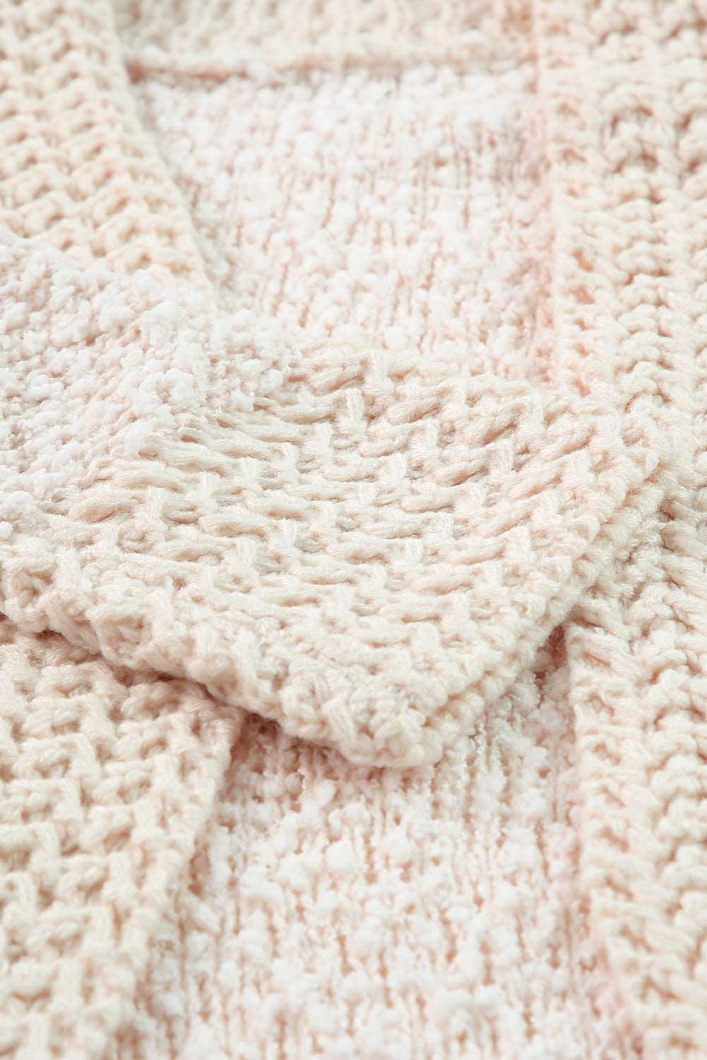 Apricot Popcorn Knit Open Front Cardigan