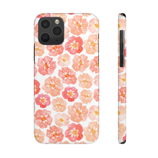 Peach Power Flower Garden Graphic Art Slim Phone Case