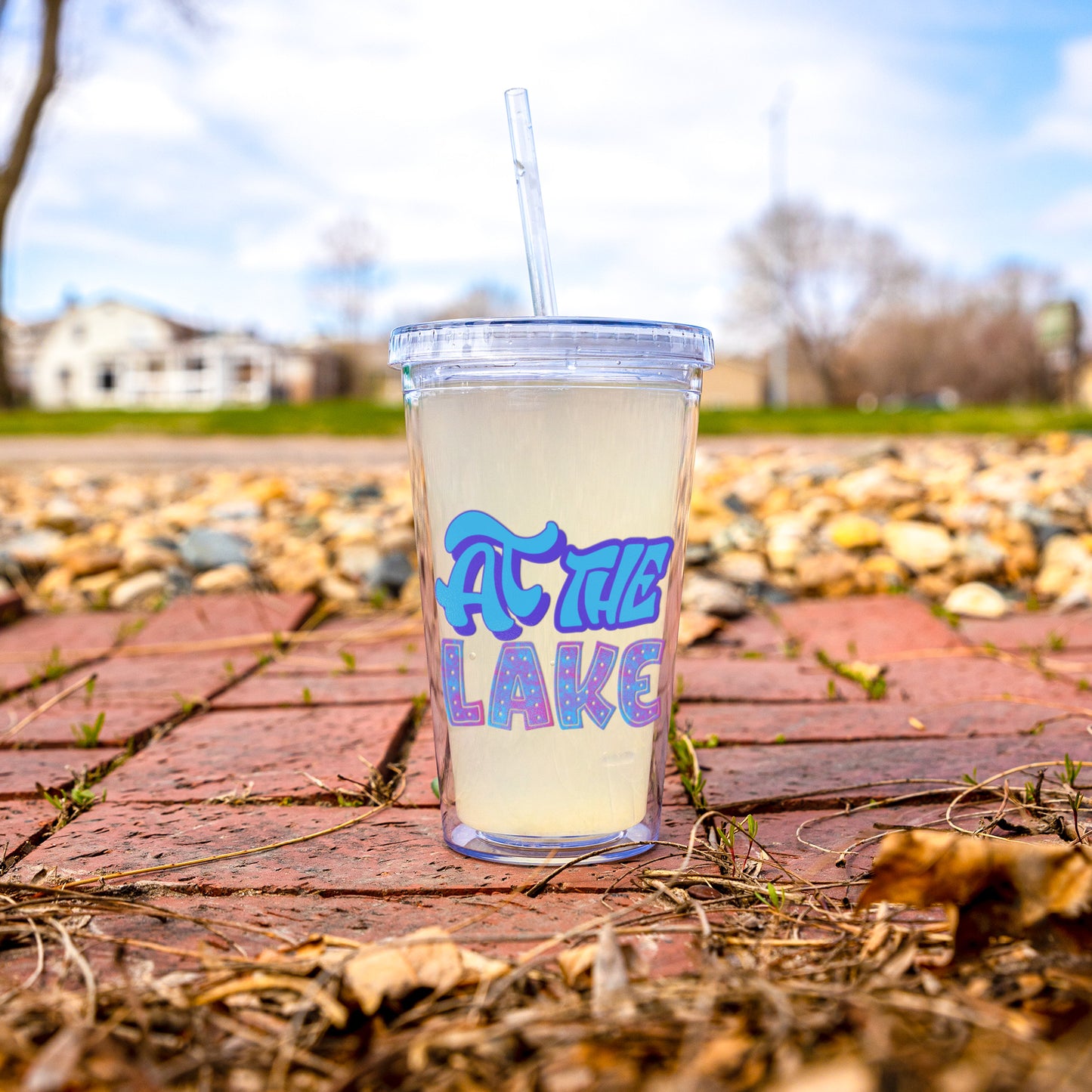 At The Lake Acrylic Cup Blue Design