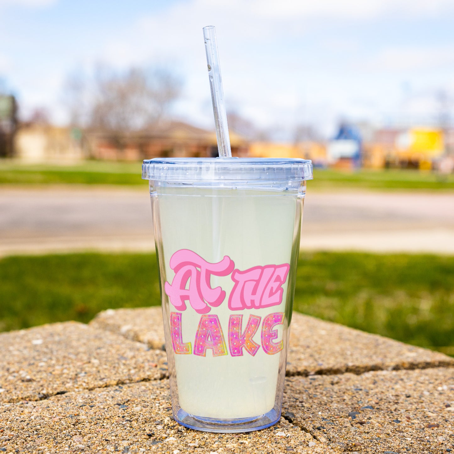 At The Lake Acrylic Cup Pink Design