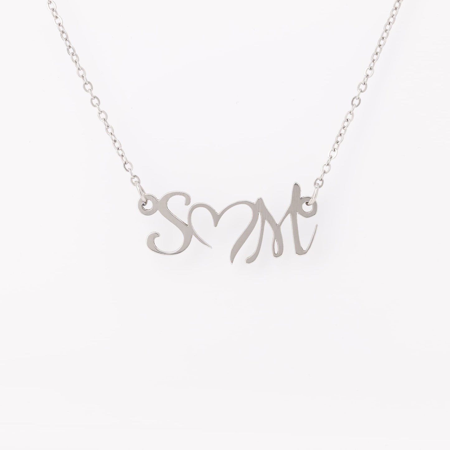 Double Initial Necklace 17 inch Adjustable Chain