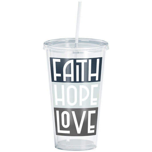 Faith Hope Love Acrylic Cup