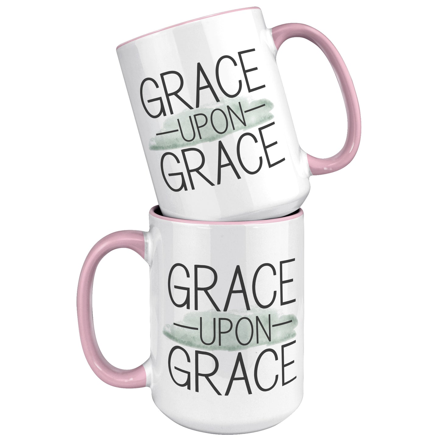 Grace Upon Grace 15 oz Ceramic Green Accent Mug