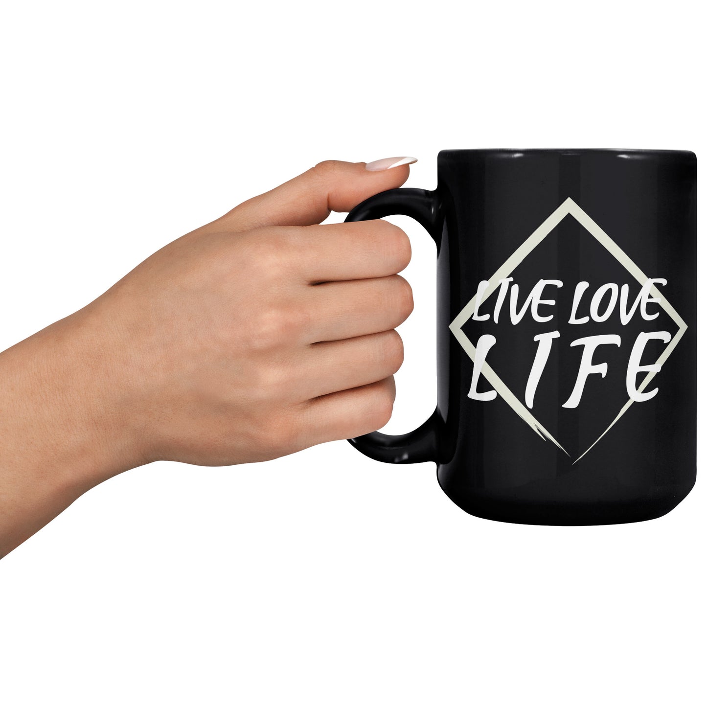 Live Love Life 15 oz Ceramic Black Mug