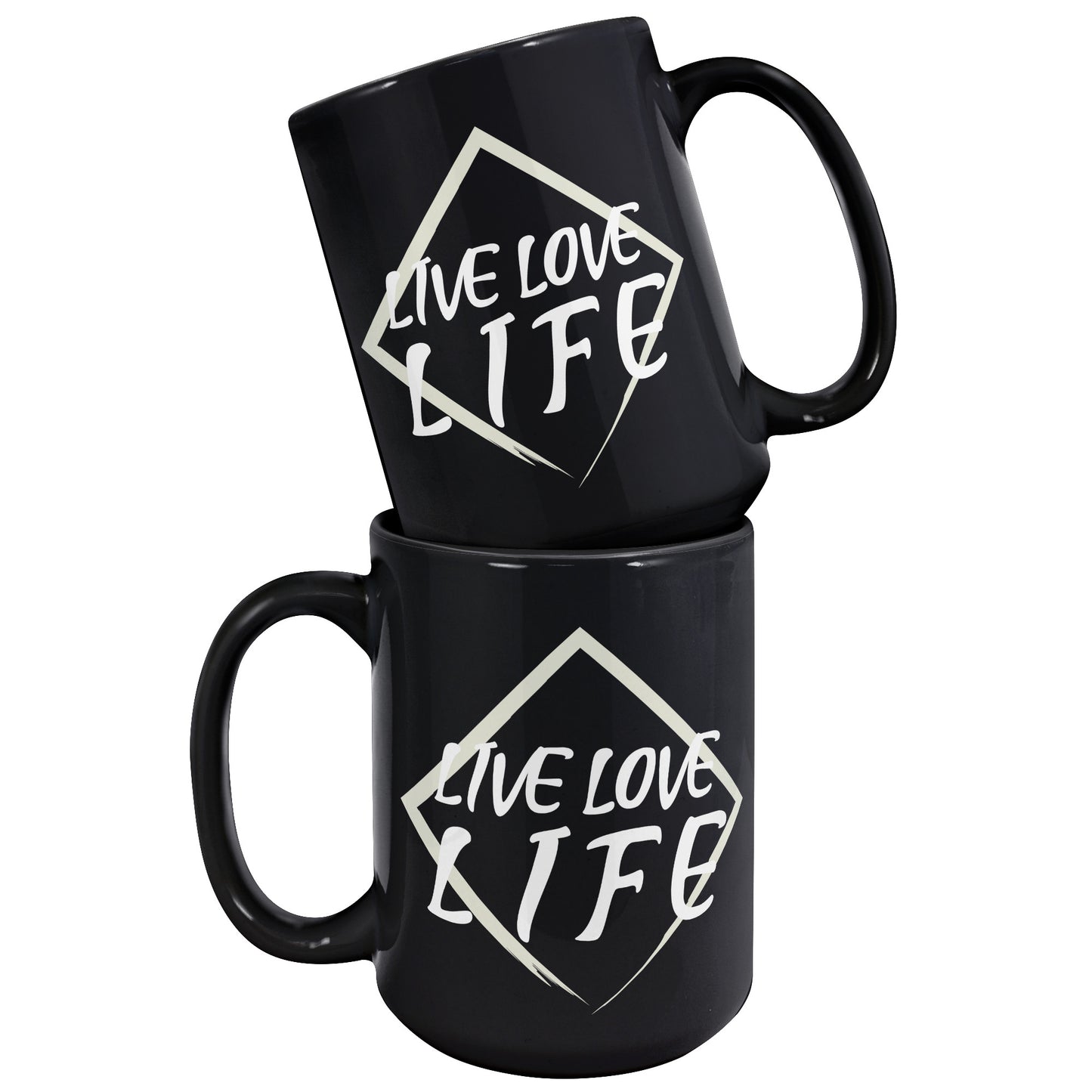 Live Love Life 15 oz Ceramic Black Mug
