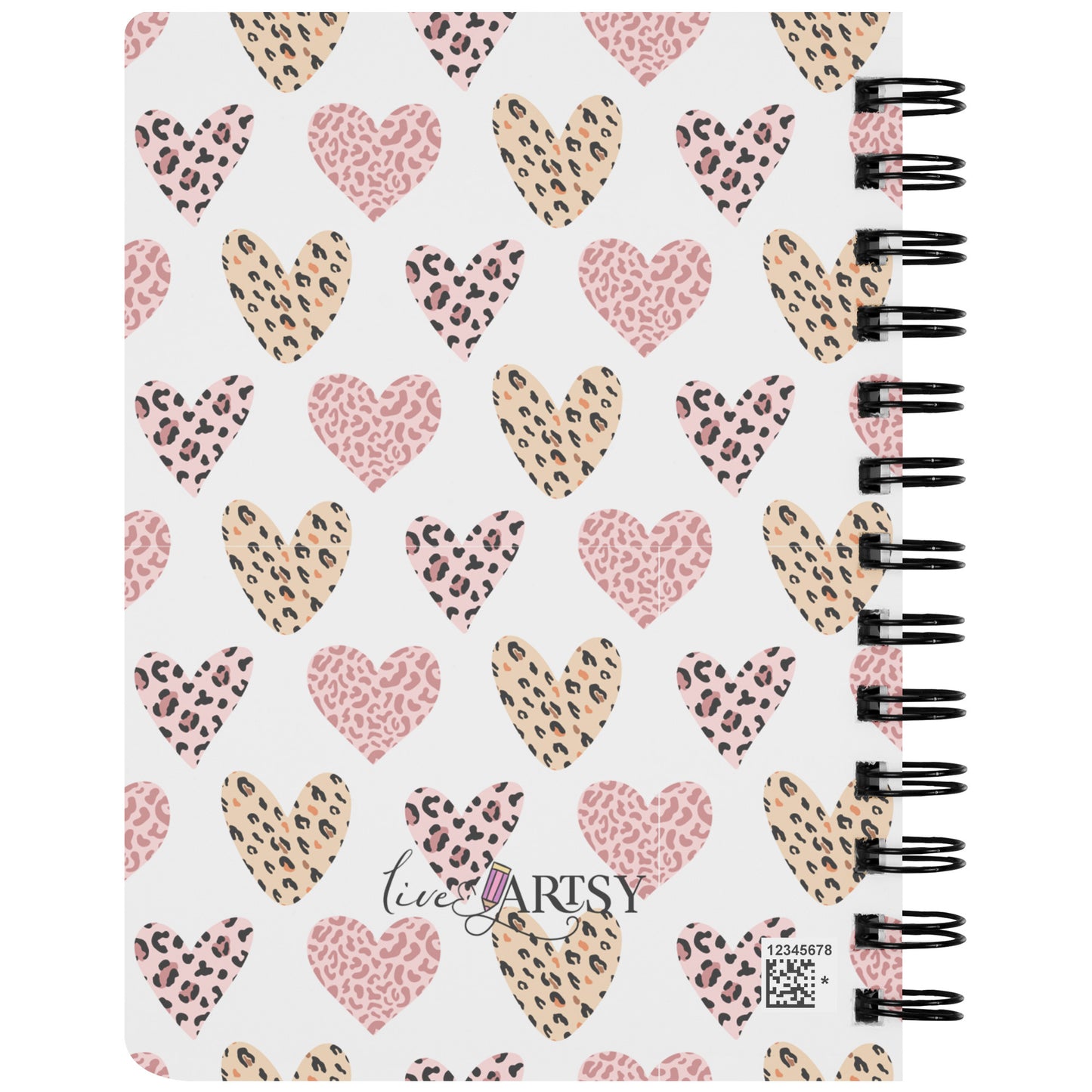 Love Leopard Hearts Spiral Journal Notebook