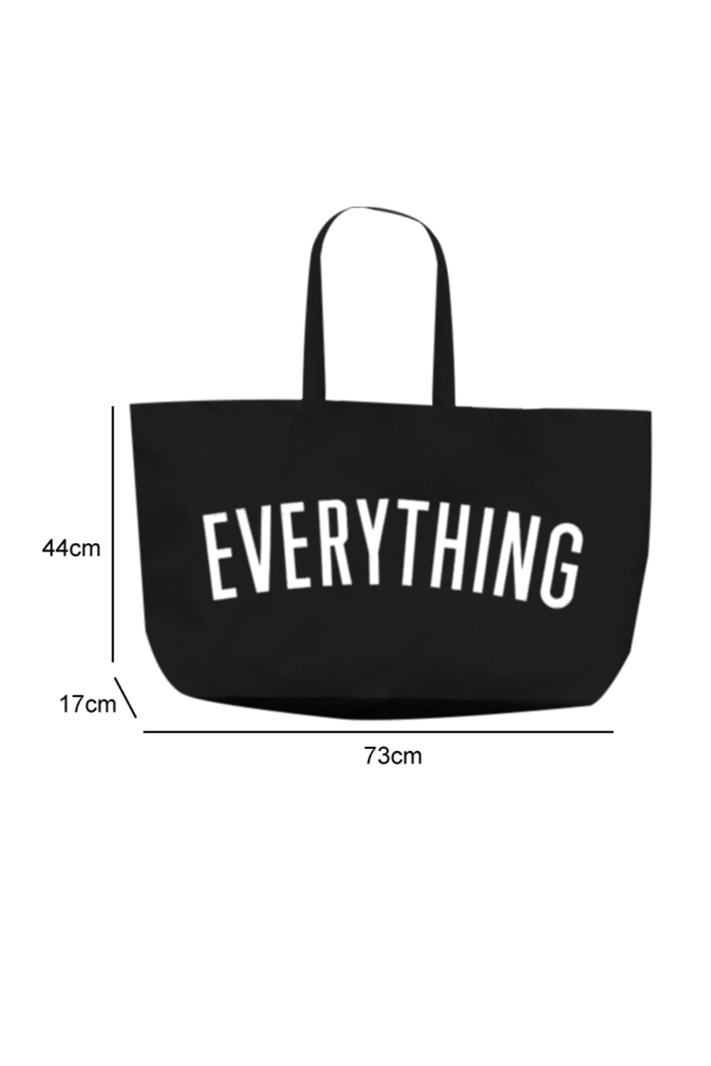 White letter EVERYTHING Design Print Large Canvas Tote Bag