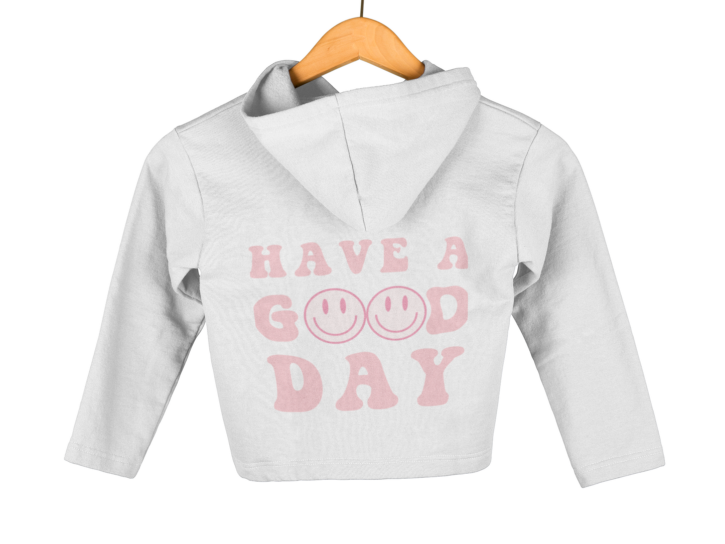 Have A Good Day Pink Smile Kids Pullover Hoodie Print