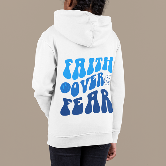 Faith Over Fear Letter Graphic Pullover Hoodie