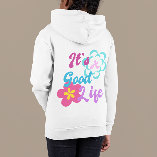It's A Good Life Beach Please Kids Pullover Hoodie