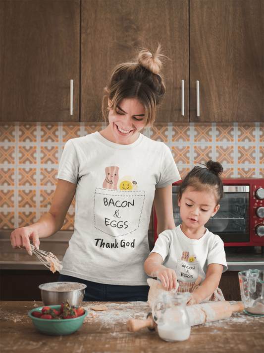 Bacon and Eggs Thank God Toddler Fine Jersey Tee
