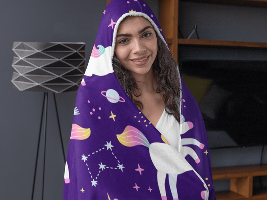 Be Kind Unicorns Hooded Blanket