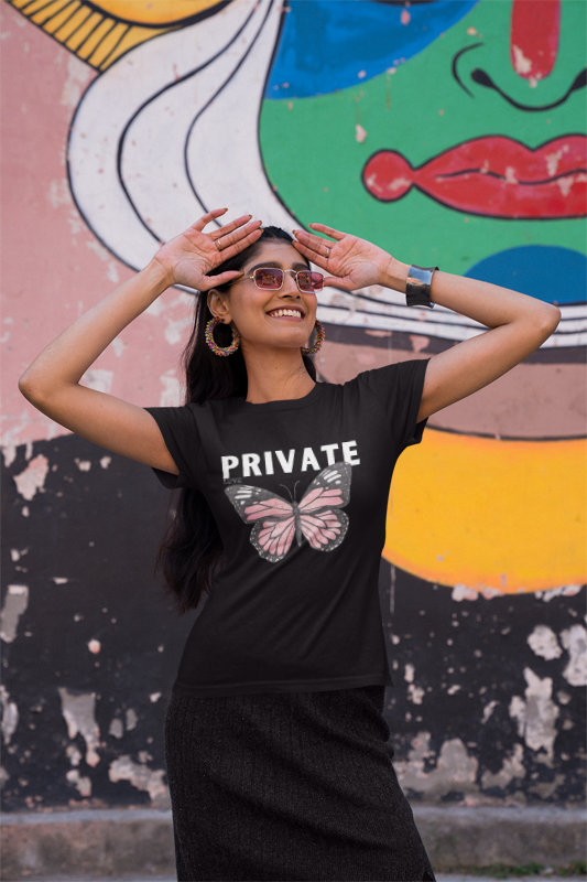 Private Love Pink Butterfly Unisex Jersey Tee