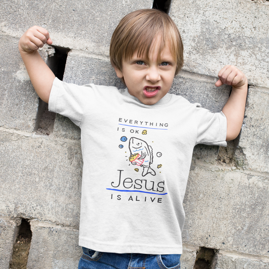 Everything is Ok Jesus is Alive Toddler Fine Jersey Tee