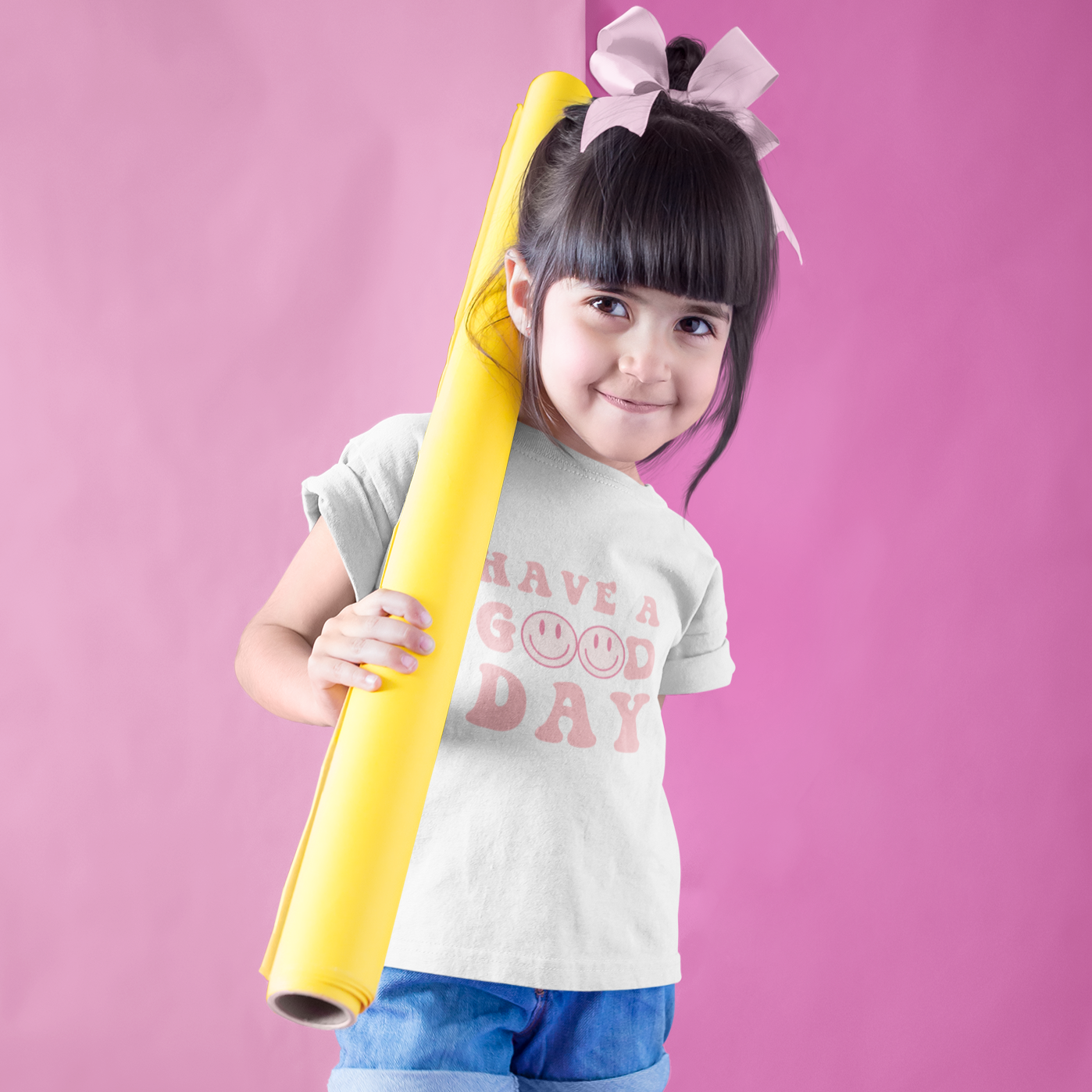 Have A Good Day Pink Smiles Toddler Fine Jersey Tee