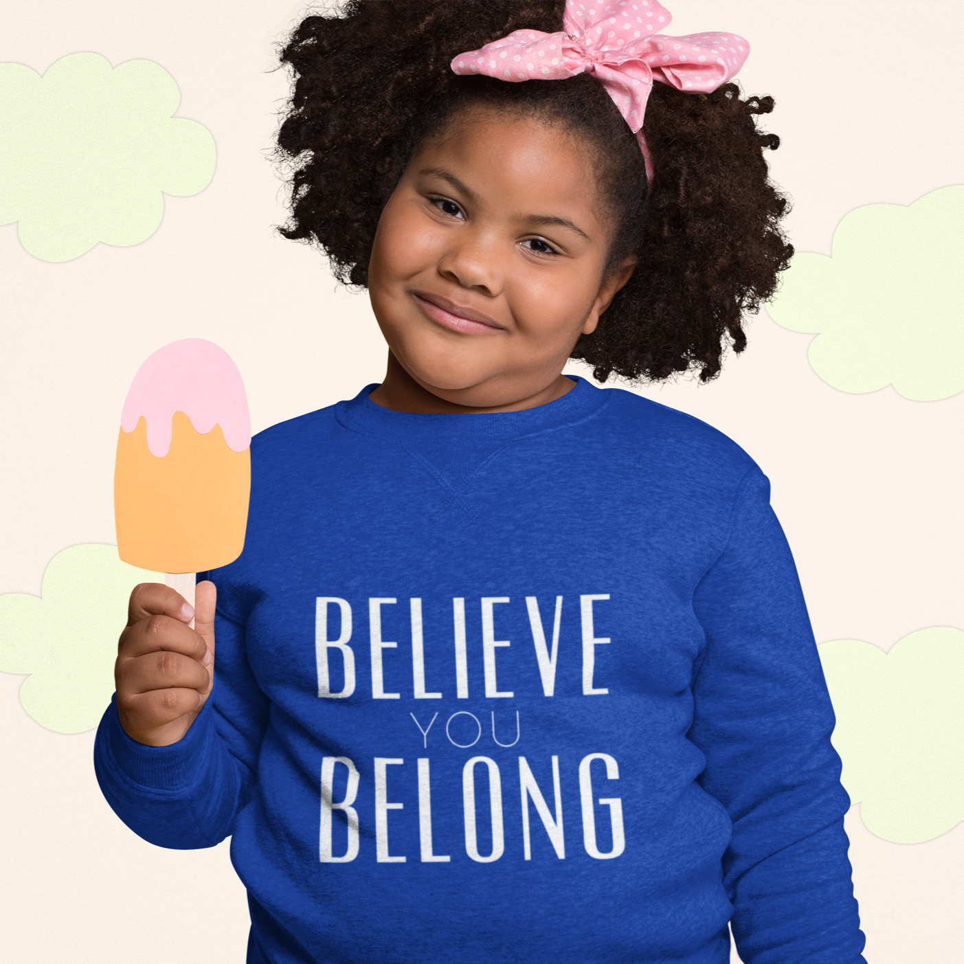 Believe You Belong Kids Crewneck Sweatshirt