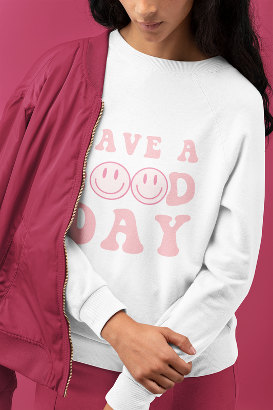 Have a Good Day Pink Smiles Unisex Heavy Blend Crewneck Sweatshirt