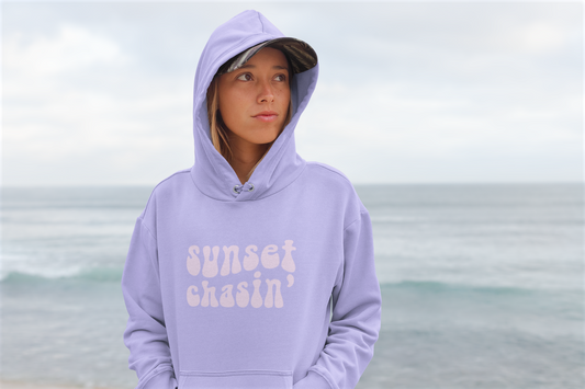 Sunset Chasin' Let's Watch the Sunset Lavender Hoody Design